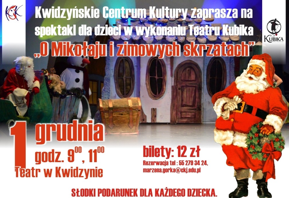 Obraz dla galerii: 1.12.2014 Mikołaj w teatrze (Teatr Kubika)