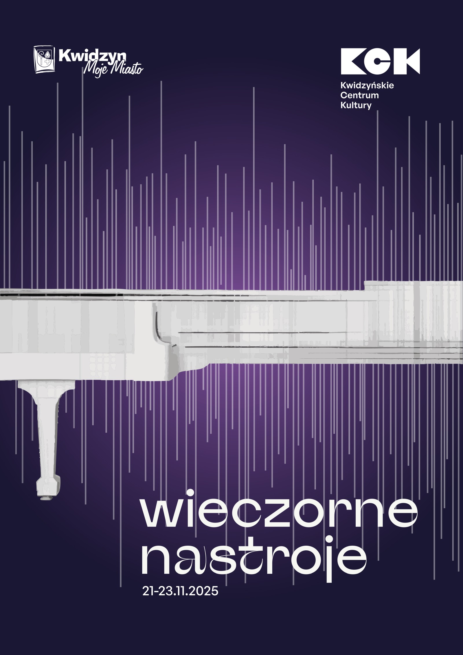 Plakat 28. Ogólnopolski Festiwal Recitali Piosenki Poetyckiej Wieczorne Nastroje