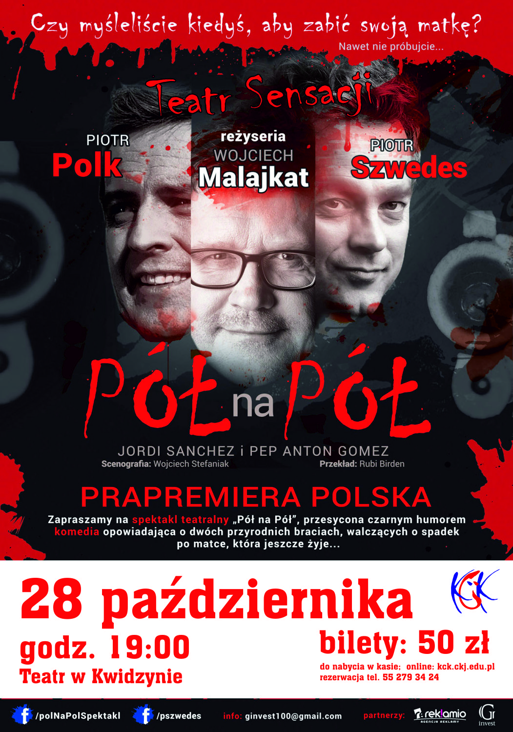 Obraz dla galerii: 28.10.2016 Spektakl PÓŁ NA PÓŁ