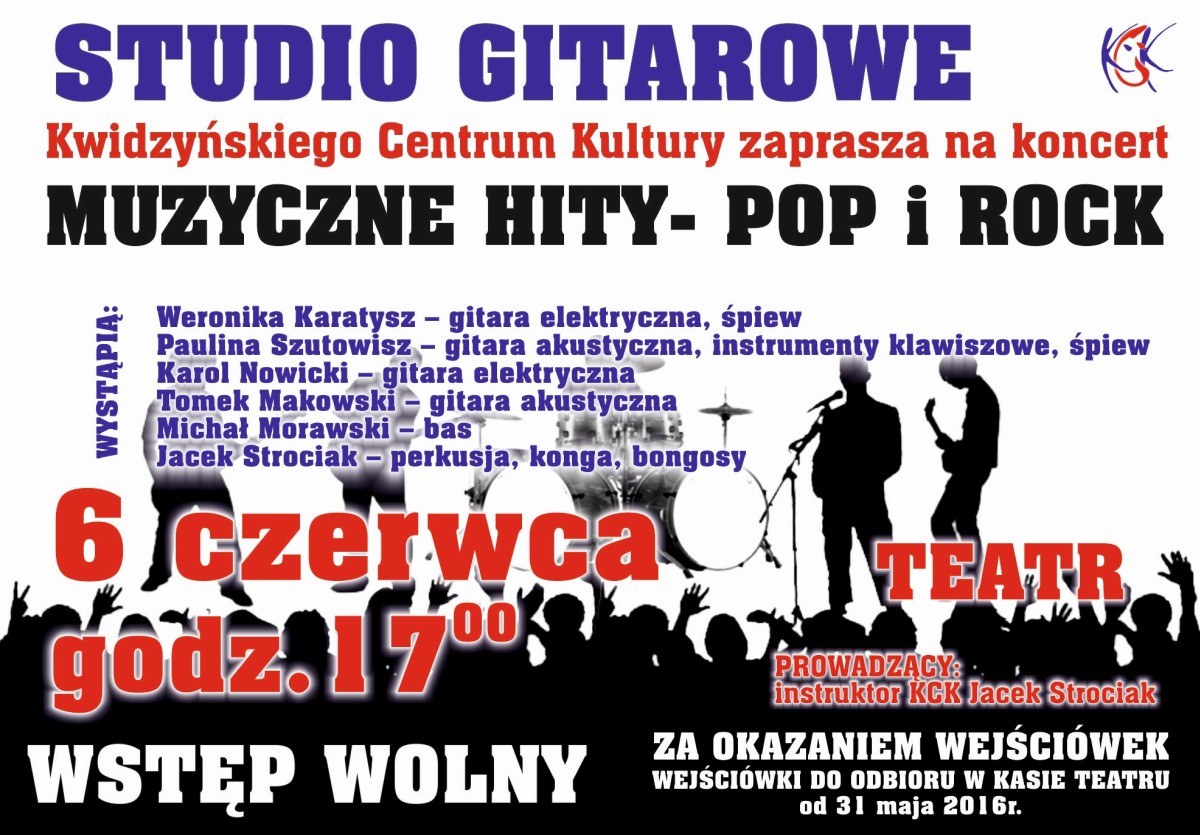 Obraz dla galerii: 6.06.2016 Koncert Studia Gitarowego Muzyczne Hity Pop i Rock