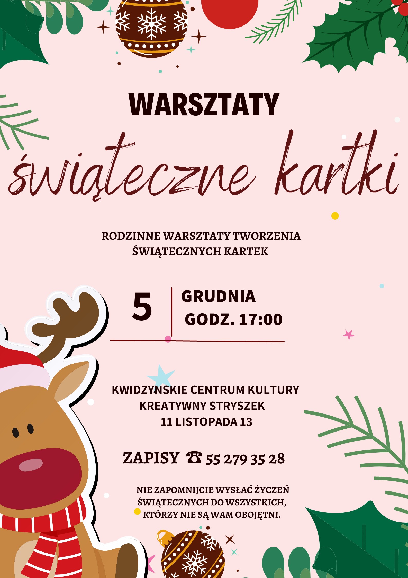 Obraz dla galerii: 5.12.2022 Warsztaty kartek świątecznych