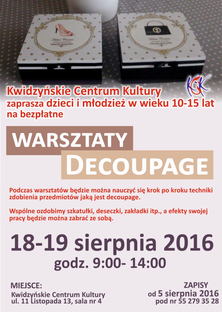 Obraz dla galerii: 18.08.2016 Warsztaty Decoupage