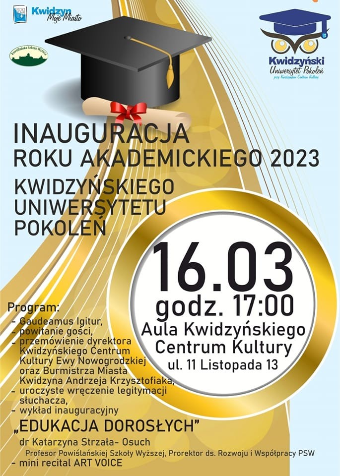 Obraz dla galerii: 16.03.2023 Inauguracja roku akademickiego Kwidzyńskiego Uniwersytetu Pokoleń