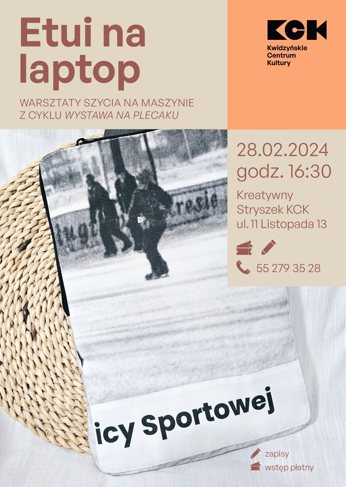 Obraz dla galerii: 28.02.2024 Etui na laptop - warsztaty szycia na maszynie z cyklu wystawa na plecaku