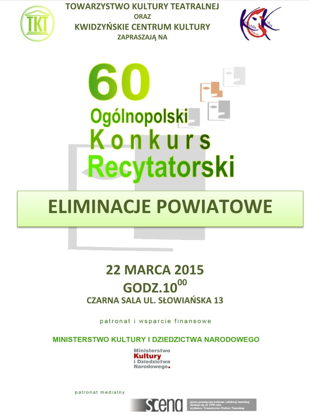 Obraz dla galerii: 22.03.2015 60. Ogólnopolski konkurs recytatorski