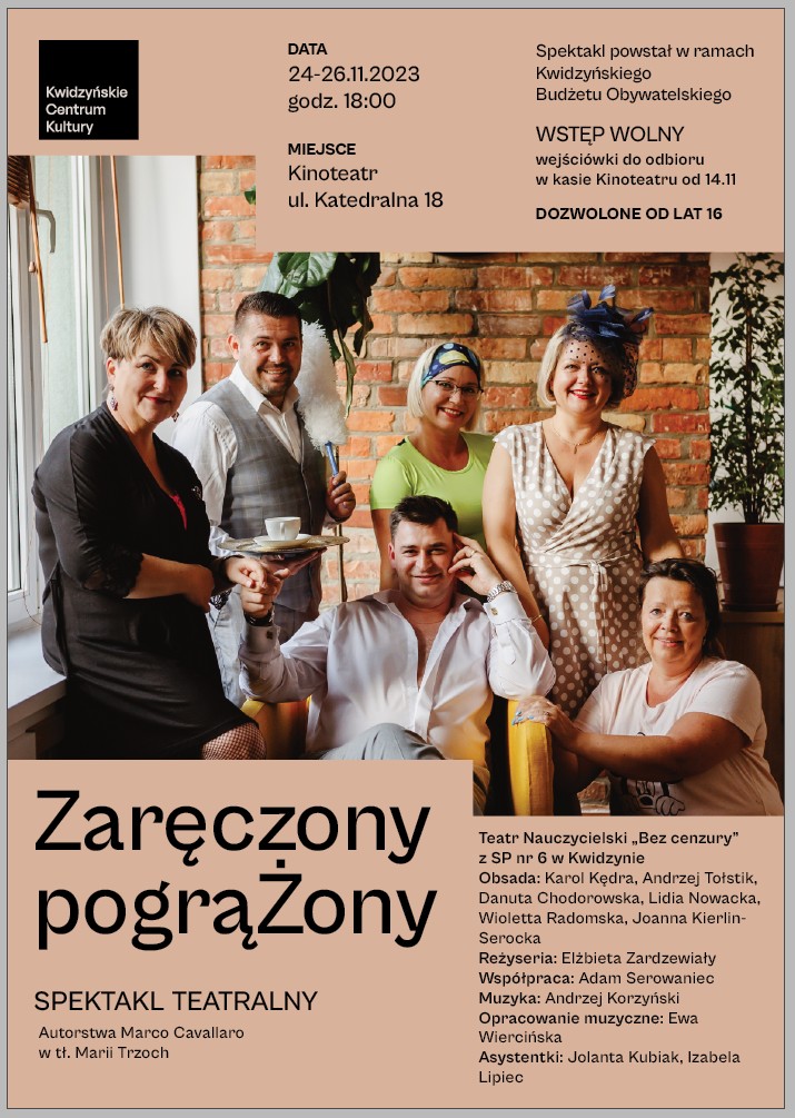 Obraz dla galerii: 25.11.2023 Zaręczony pogrąŻony - spektakl Teatru Nauczycielskiego SP6 w ramach KBO - Fot. Mirosław Wiśniewski