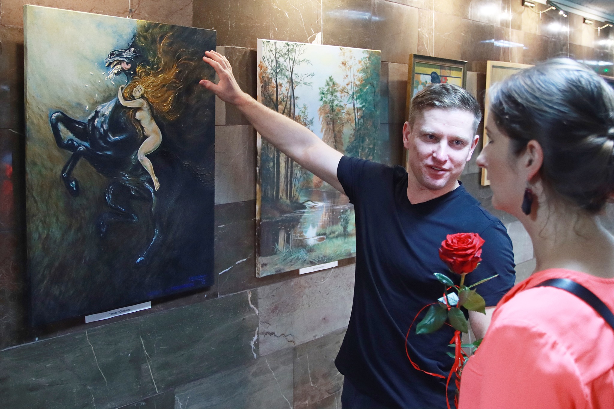 Obraz dla galerii: 16.09.2024 Cytaty z Wielkich Mistrzów - wystawa zbiorowa Stowarzyszenia Miłośników Malarstwa KONTRASTY - Fot. Mirosław Wiśniewski